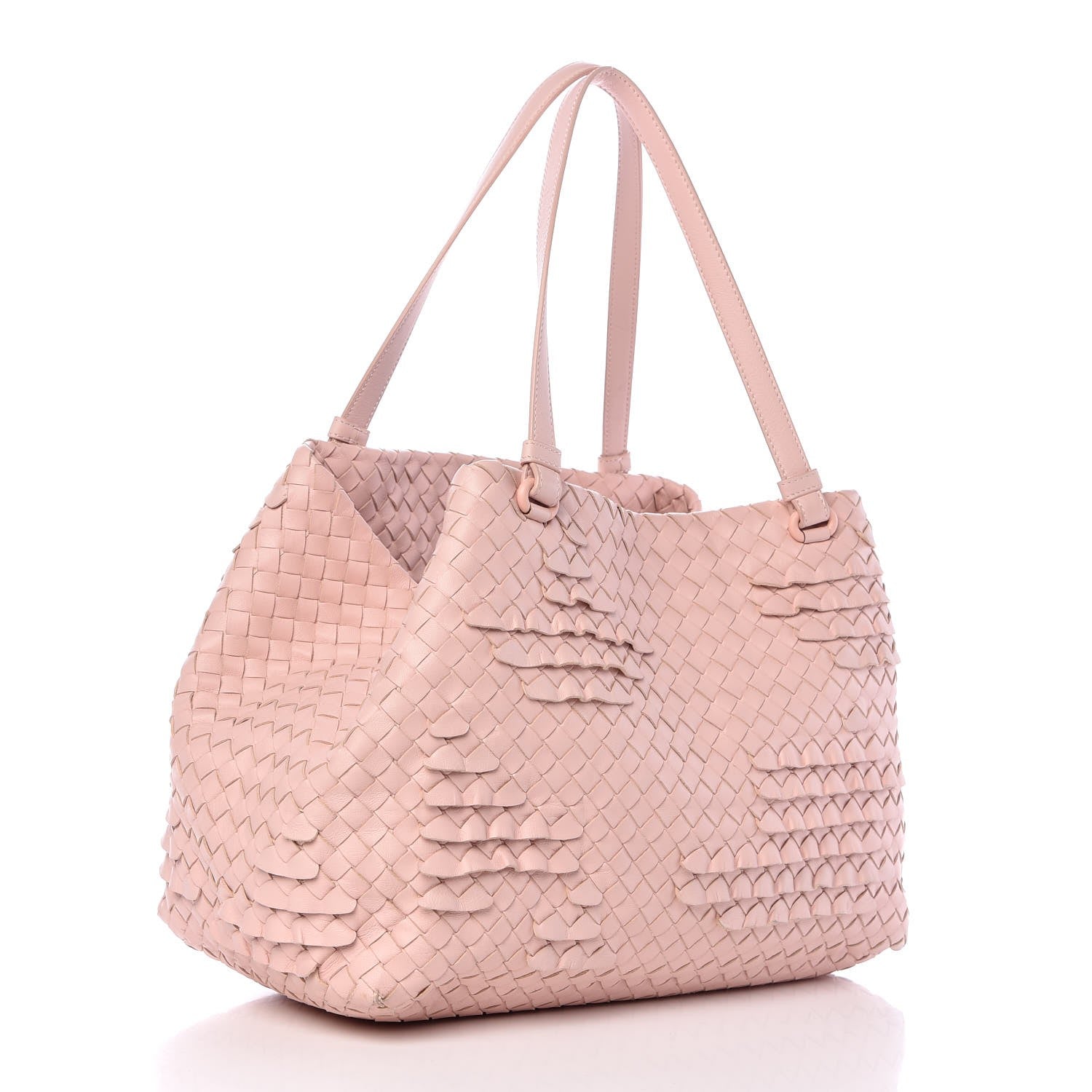 Bottega Veneta Nappa Intrecciato Ruffle Tote Petal Pink 3 of 12