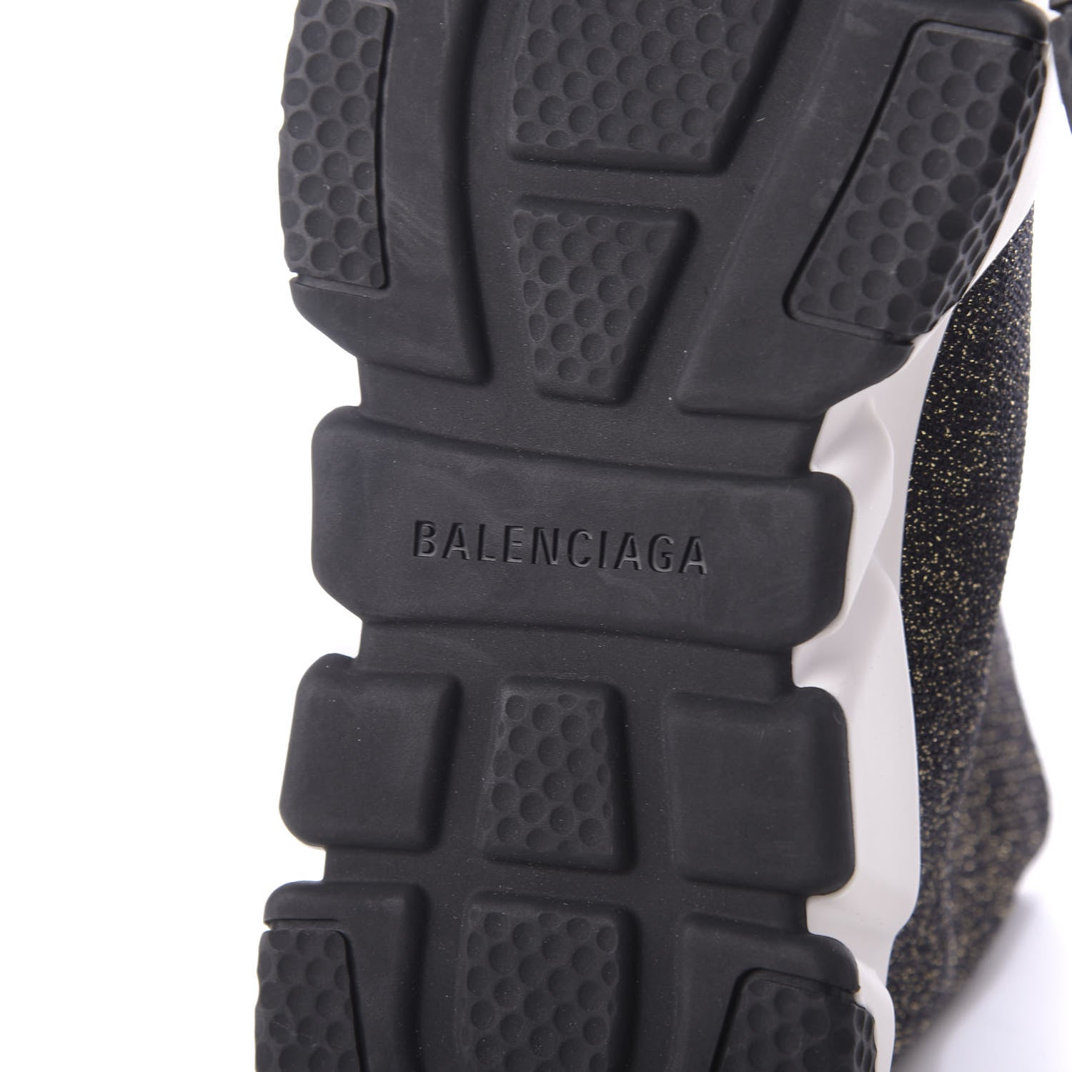 Balenciaga Knit Metal Womens Speed Sneakers 37 Black Gold 8 of 9