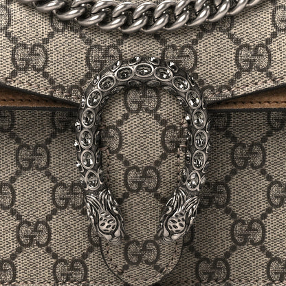 Gucci GG Supreme Monogram Suede Crystal Small Dionysus Shoulder Bag Beige Ebony Taupe 8 of 14