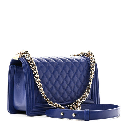 Chanel Caviar Quilted Medium Boy Flap Blue 3 of 11