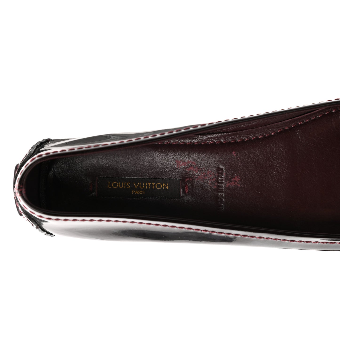 Patent Calfskin Oxford Ballerina Flats 38 Amarante