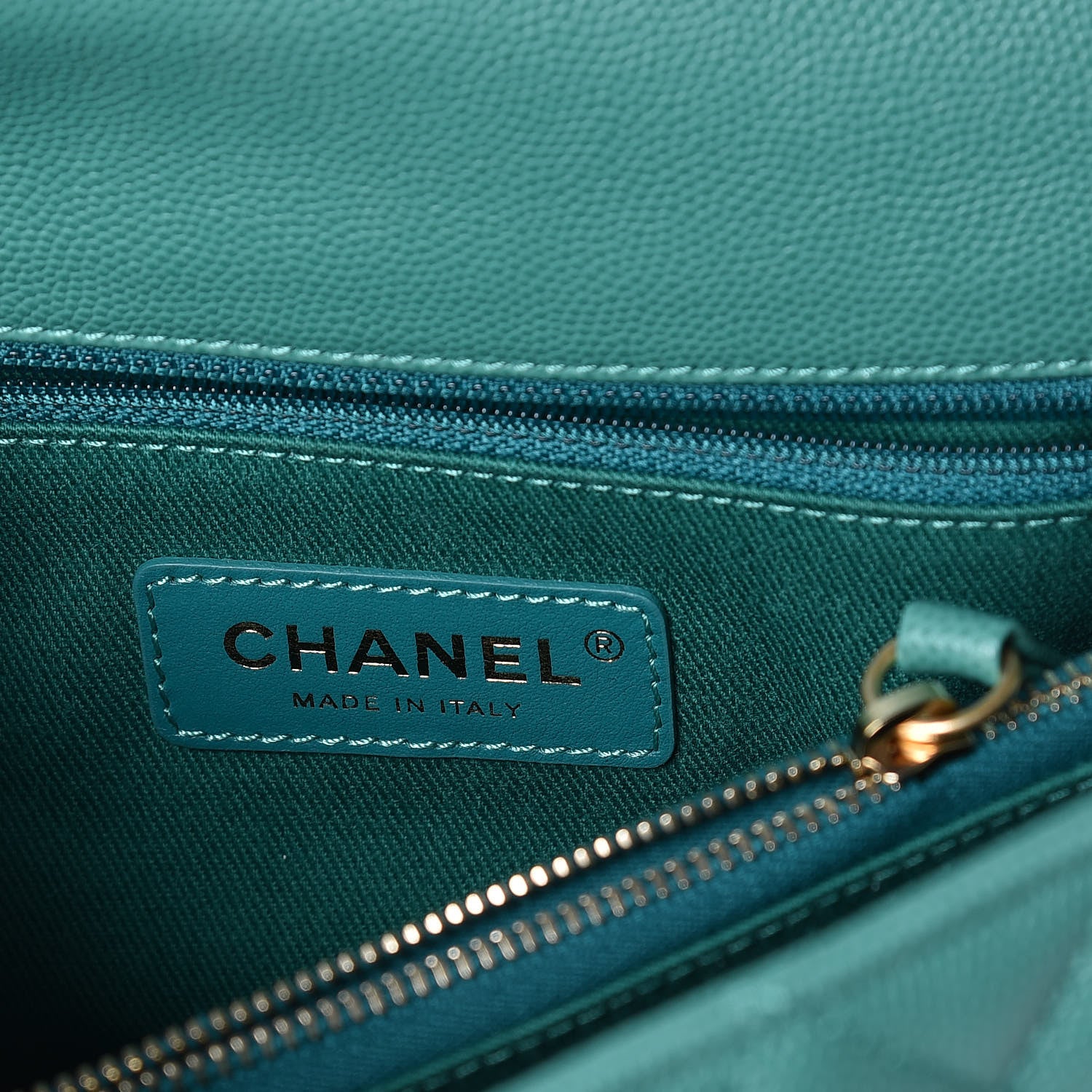 Chanel Caviar Lizard Quilted Small Coco Handle Flap Green 6 of 10
