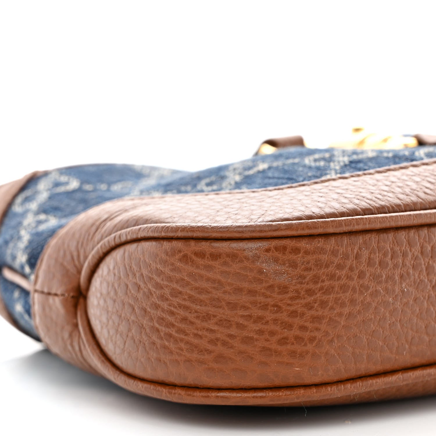 Gucci New Denim GG Monogram Calfskin Mini Jackie 1961 Hobo Blue Tea Cuir 9 of 11