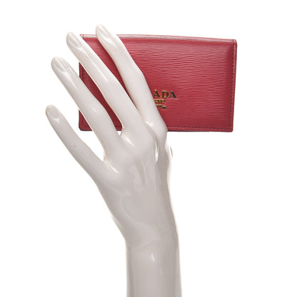 Prada Vitello Move Business Card Holder Peonia 2 of 8