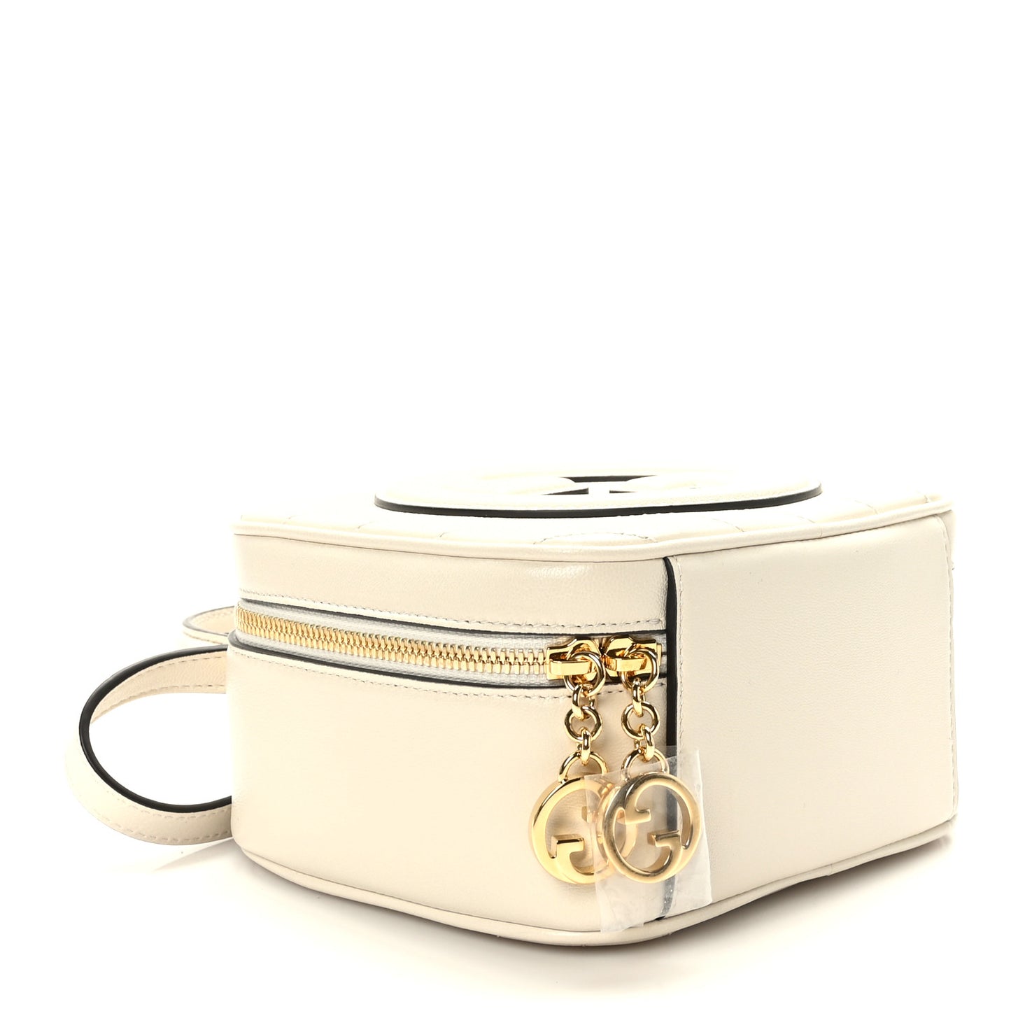 Sakai Be Green Calfskin Diagonal Stitched Blondie Top Handle Bag Mystic White