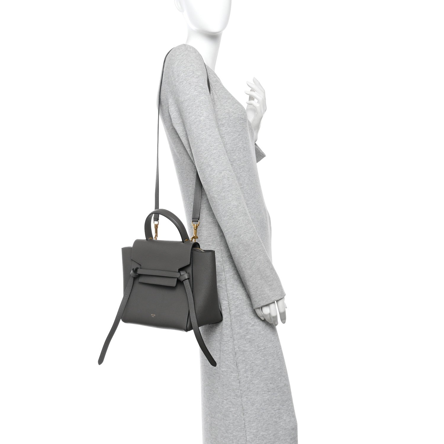 Celine Grained Calfskin Micro Belt Bag Grey 2 of 10