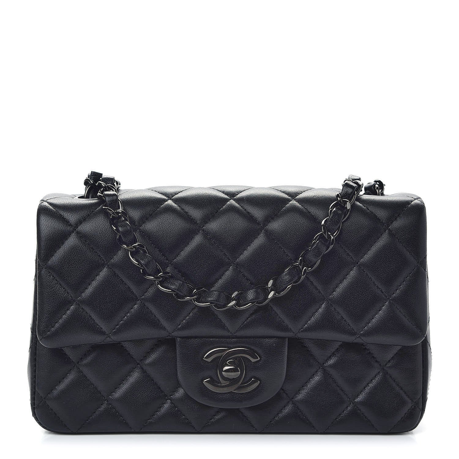 Chanel Lambskin Quilted Mini Rectangular Flap So Black 1 of 9
