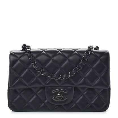 Chanel Lambskin Quilted Mini Rectangular Flap So Black 1 of 9