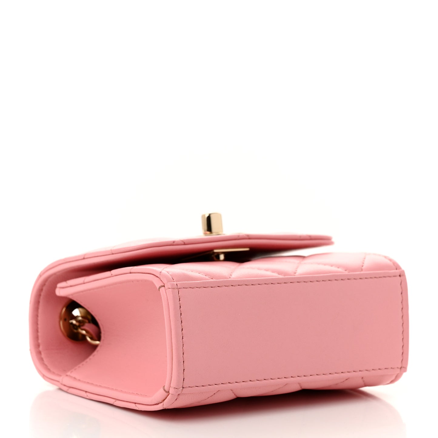 Lambskin Quilted Mini Trendy CC Clutch With Chain Pink