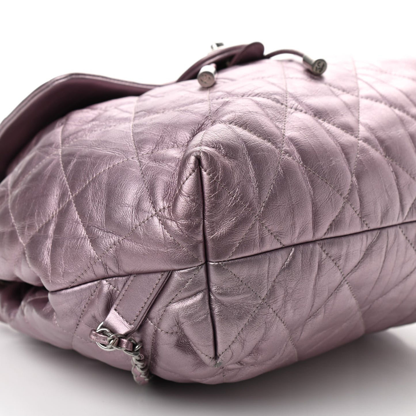 Iridescent Calfskin Quilted Ground Control Backpack Pink