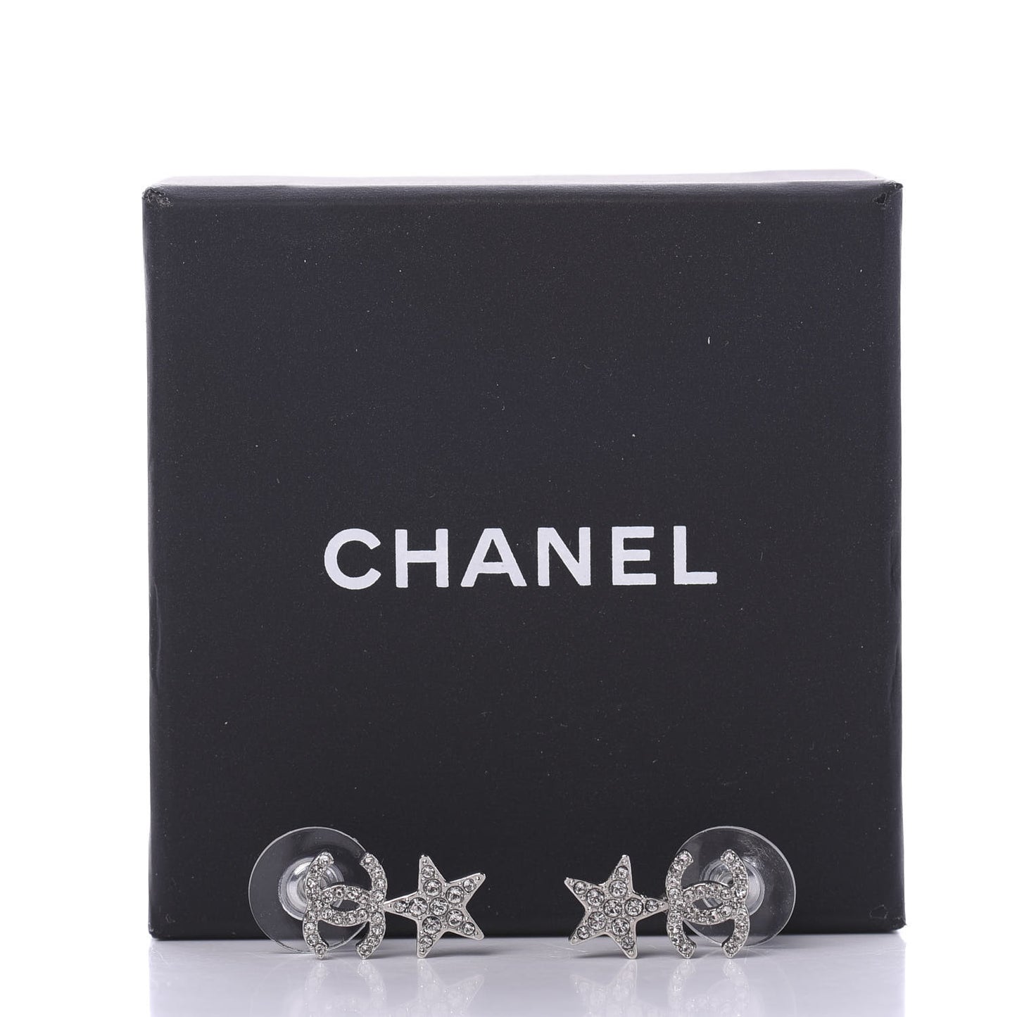 Crystal CC Star Earrings Silver