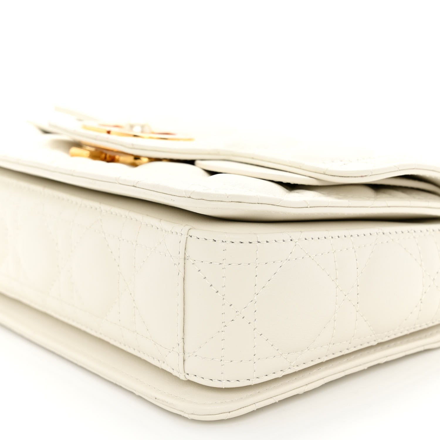Christian Dior Lambskin Cannage Small Jolie Top Handle Bag Latte 10 of 12