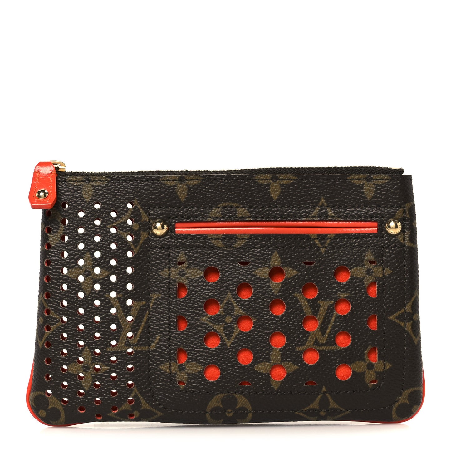 Monogram Perforated Pochette Plat Orange