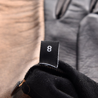 Chanel Metallic Lambskin Long Gloves 8 Black Brown 4 of 7