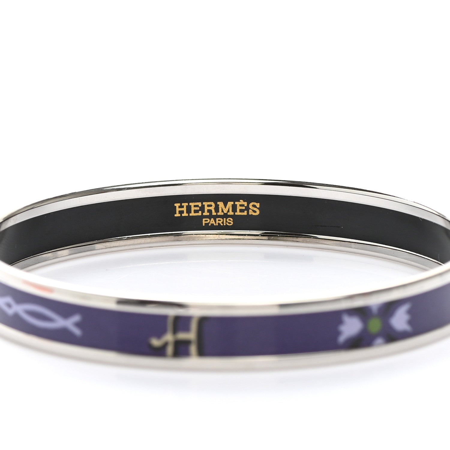 Hermes Enamel Printed Narrow Bracelet 62 4 of 6