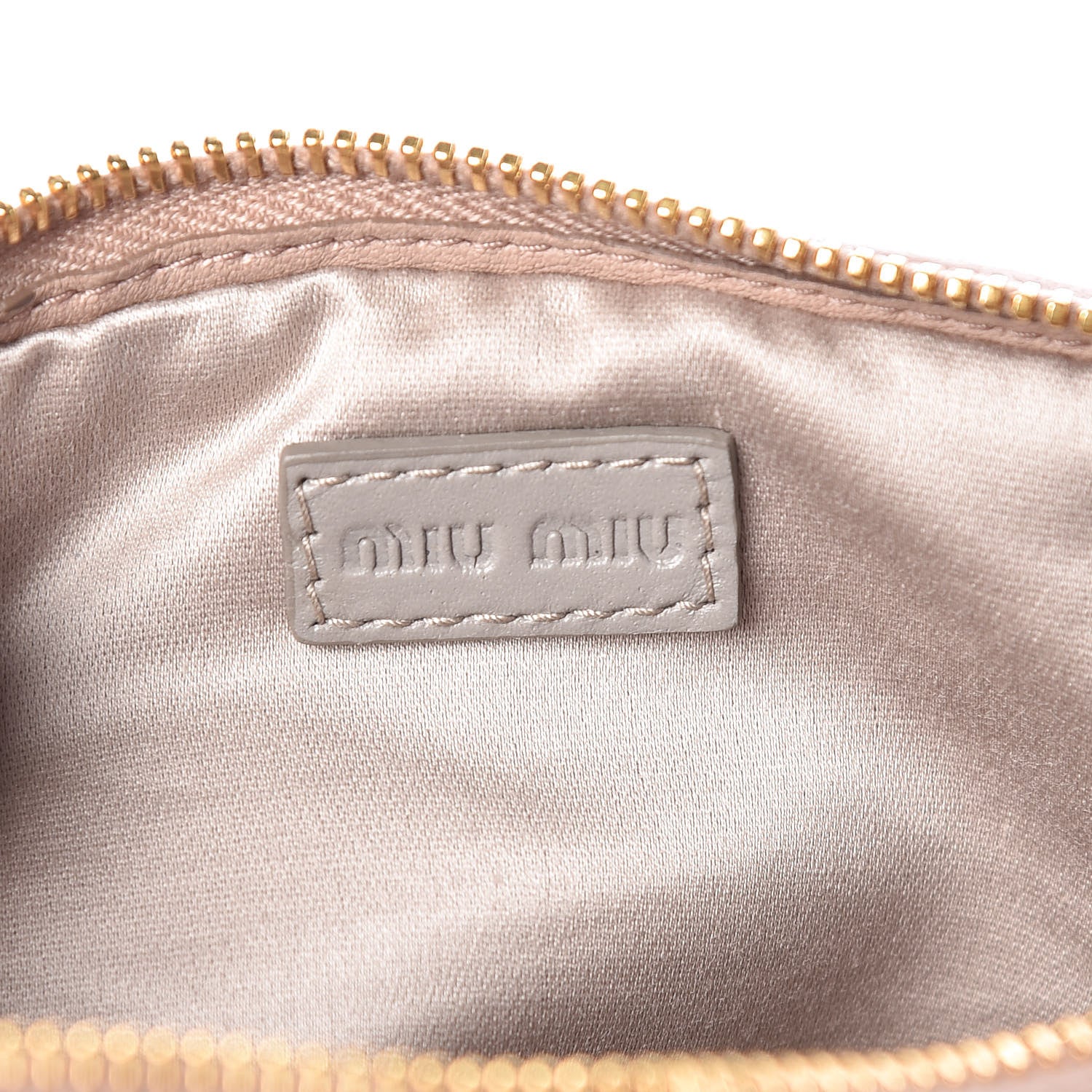 Miu Miu Nappa Matelasse Double Zip Pochette Clutch Cammeo 7 of 11