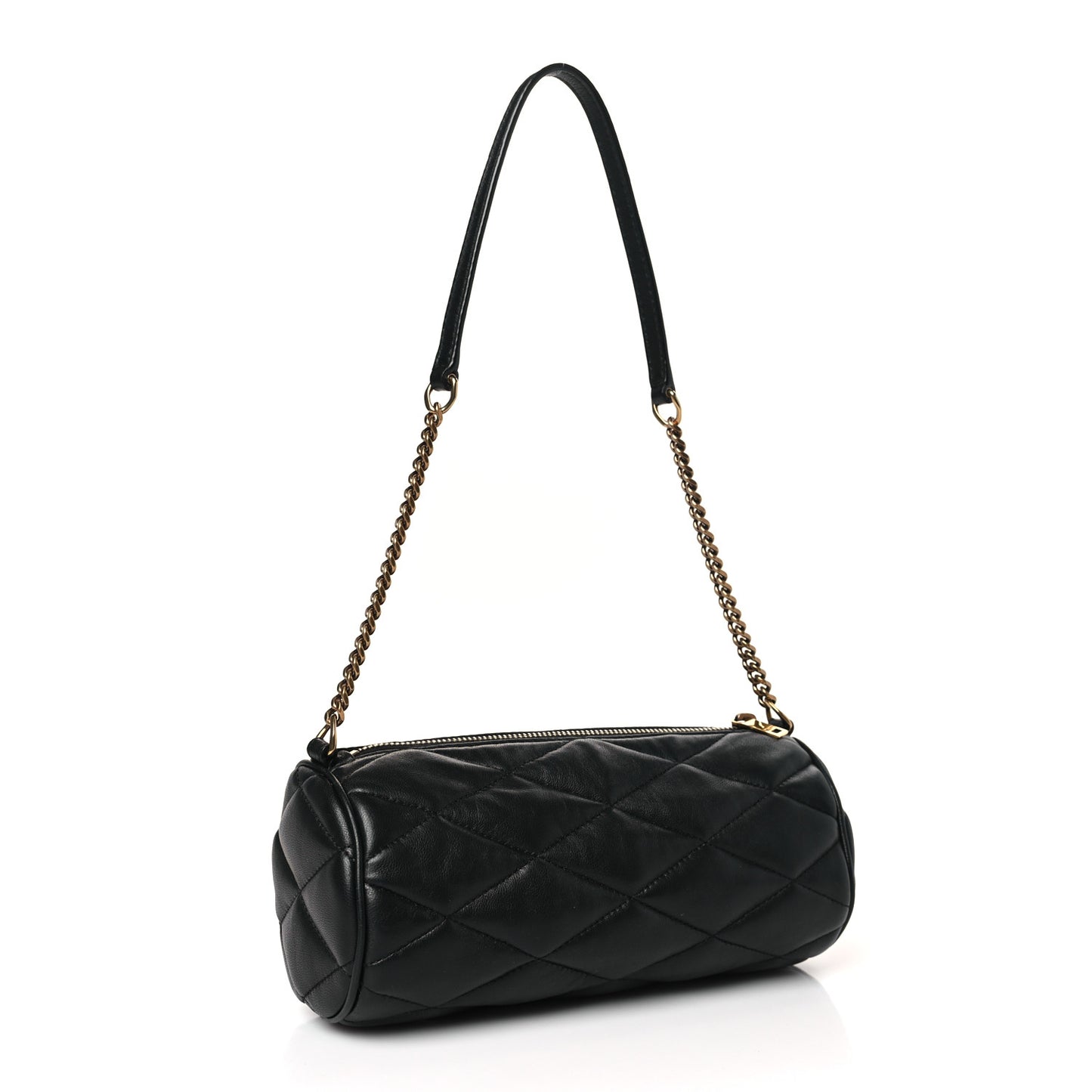 Lambskin Monogram Mini Sade Tube Bag Black