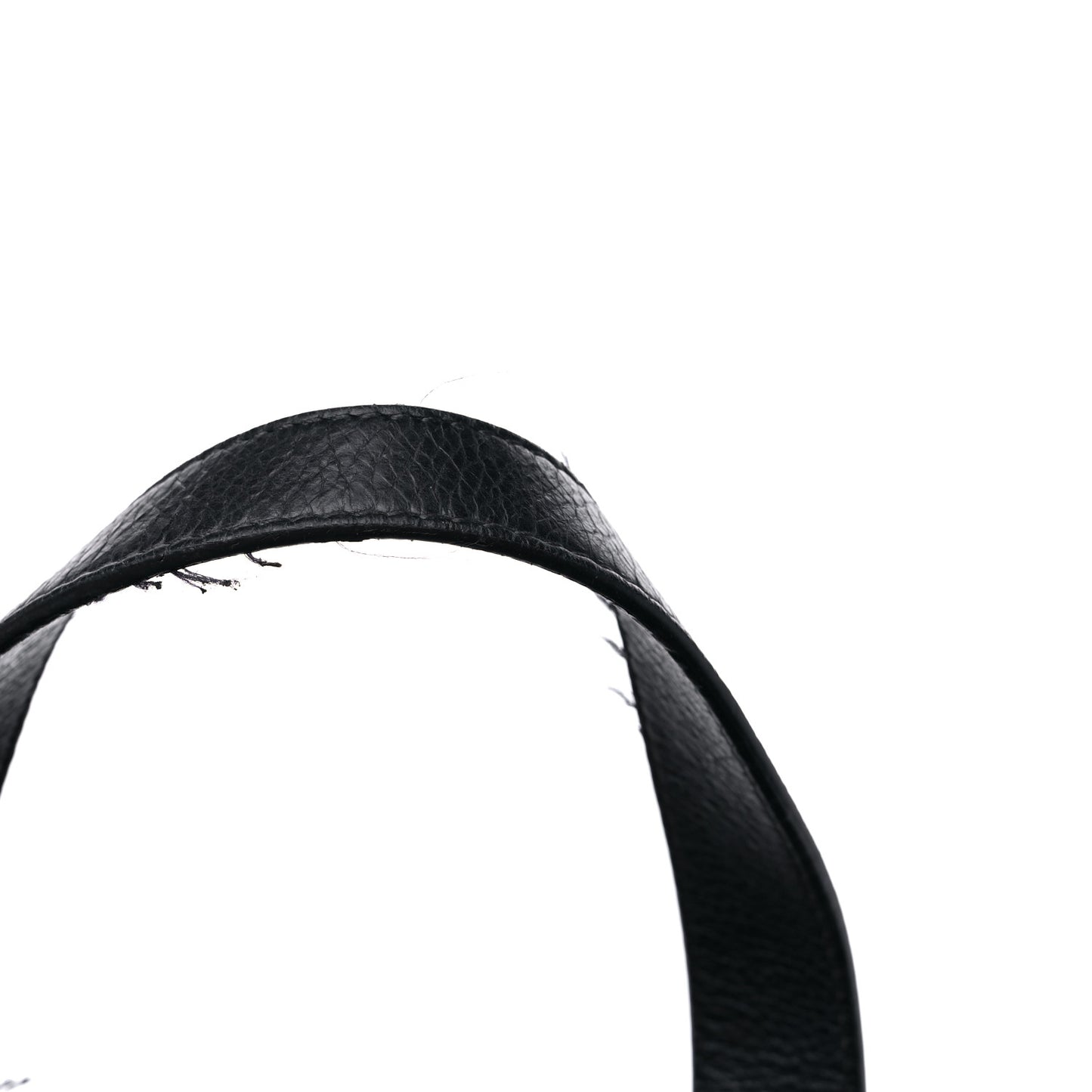 Calfskin Stitched Large Straight Lines Shopping Tote Black