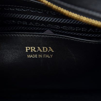 Prada Saffiano City Calf Medium Esplanade Tote Black White 6 of 11