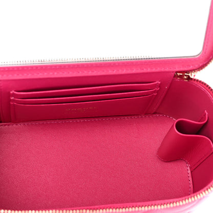 Chanel Lambskin Quilted Small Charming Top Handle Vanity Case With Chain Dark Pink 5 of 12
