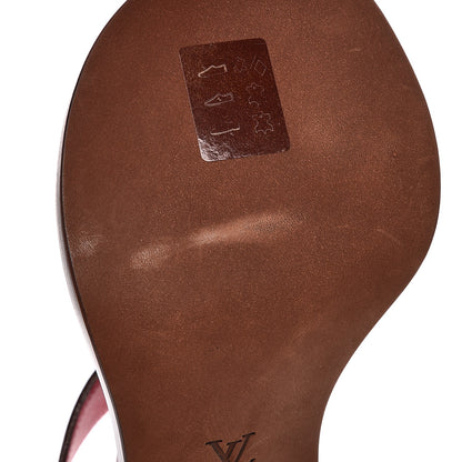 Louis Vuitton Calfskin Monogram Ocean Drive Heeled Sandals 36 Cognac 10 of 11