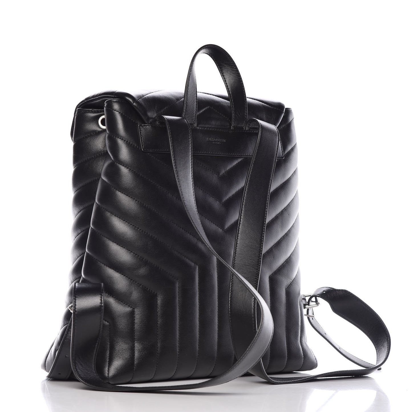 Calfskin Y Quilted Monogram Medium Loulou Backpack Black