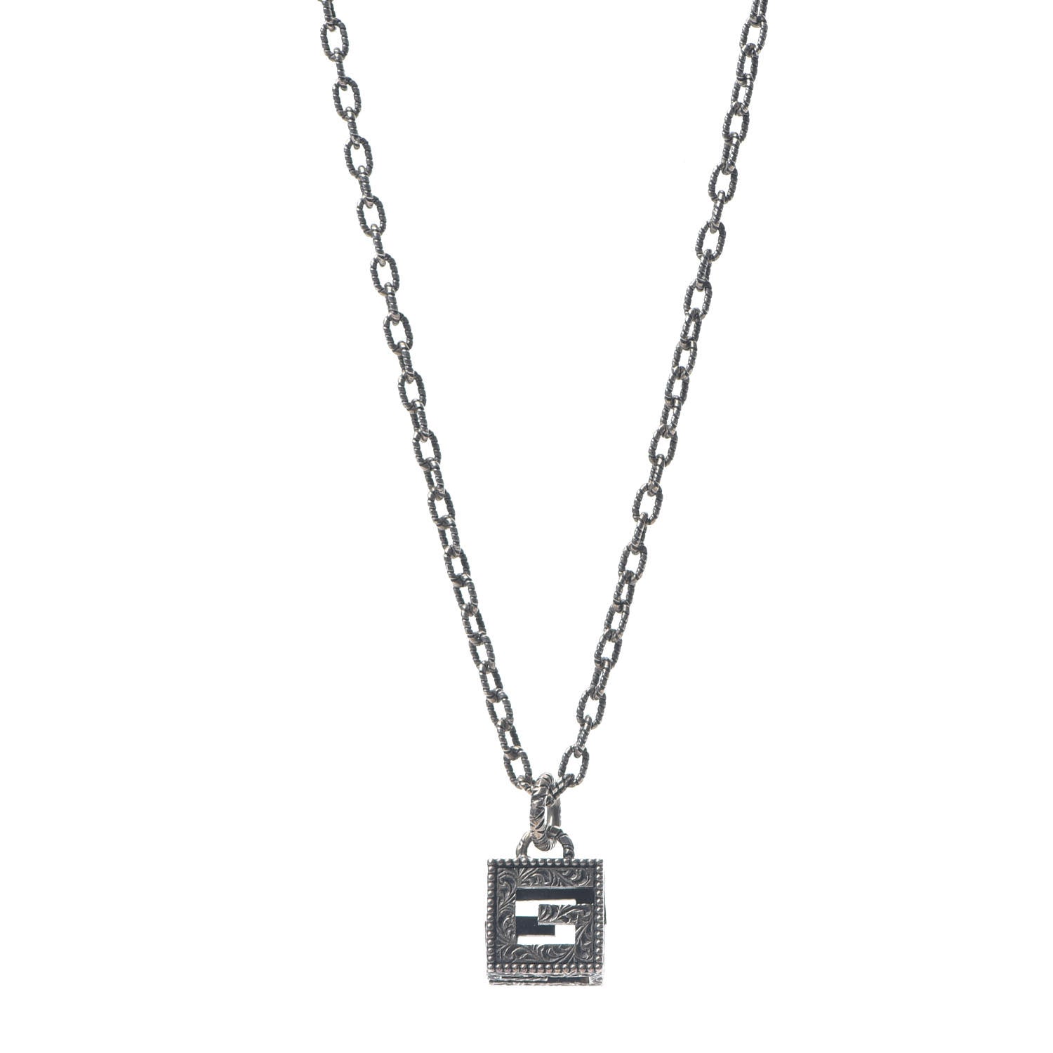 Gucci Sterling Silver G-Cube Pendant Necklace 1 of 6
