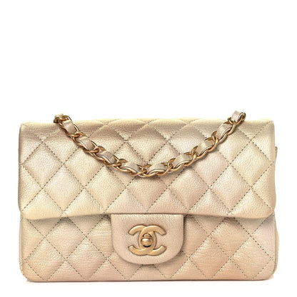 Chanel Metallic Goatskin Quilted Mini Rectangular Flap Gold 1 of 10