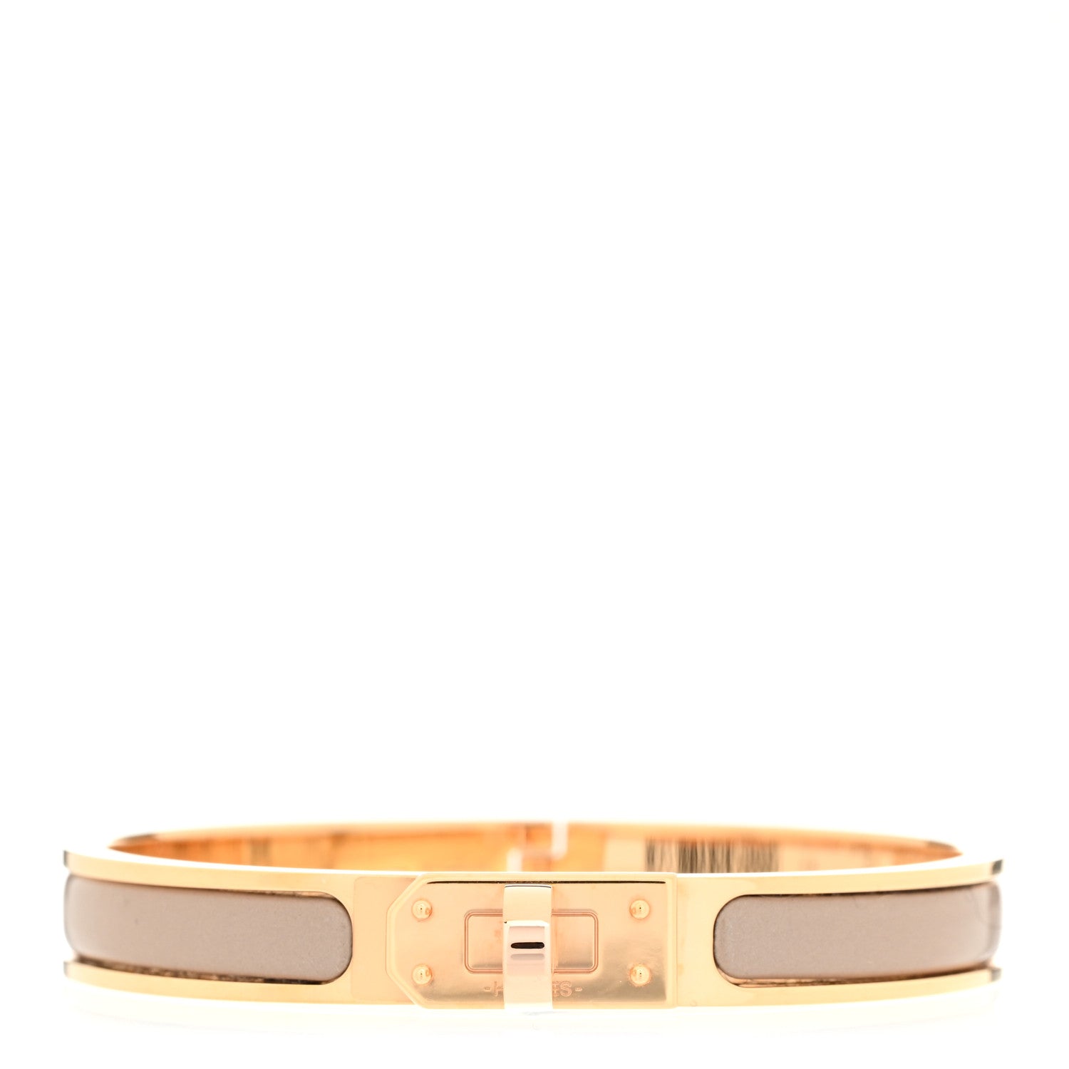 Hermes Enamel Mini Clic Kelly Bracelet PM Marron Glace 1 of 6