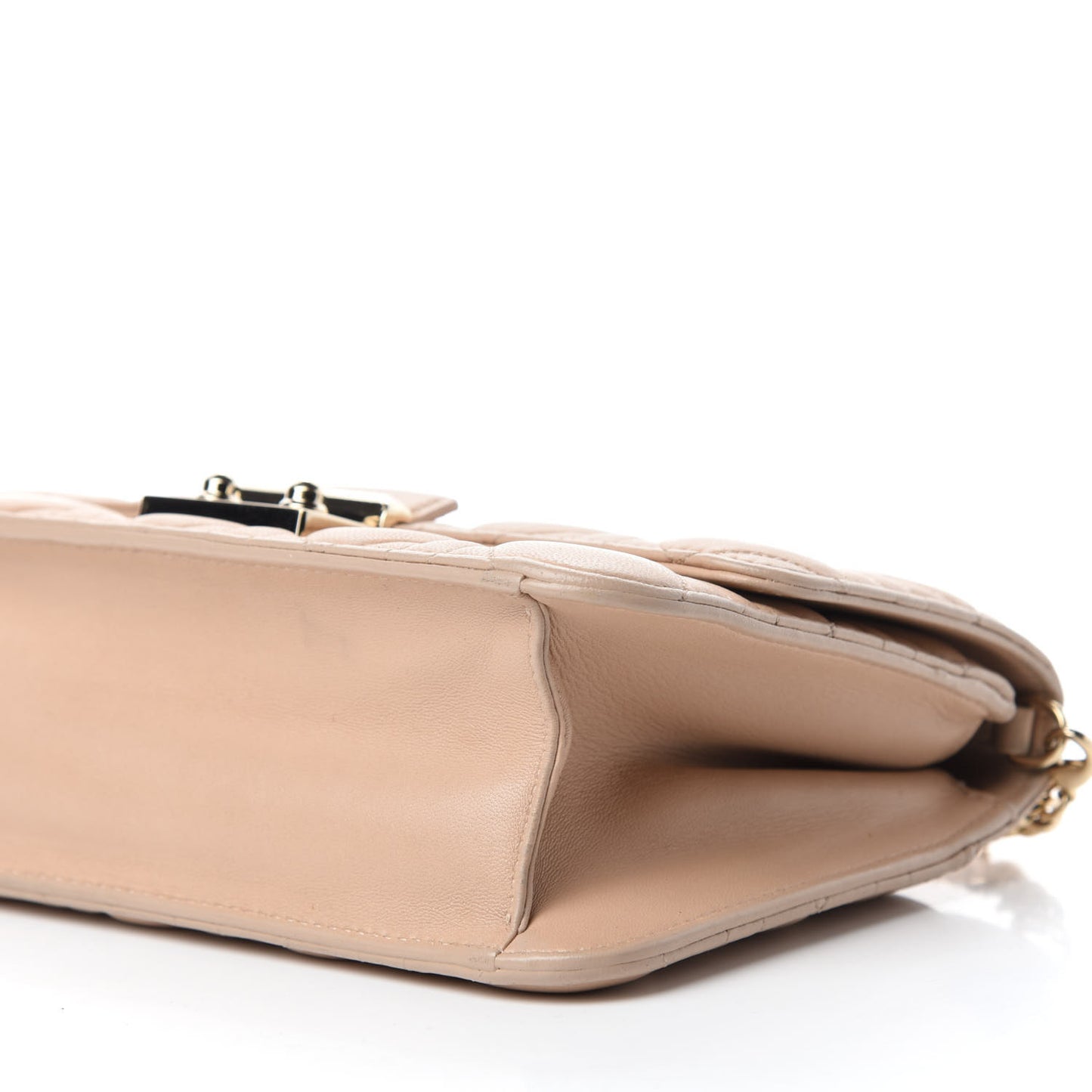 Lambskin Cannage Miss Dior Promenade Pouch Beige