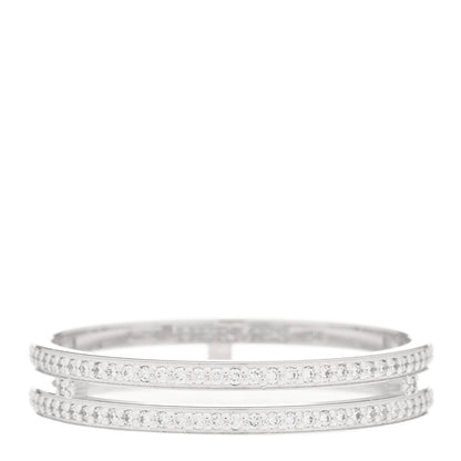Hermes 18K White Gold Diamond Ariane Wedding Band Ring 58 8.25 3 of 5