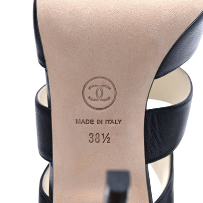 Chanel Lambskin CC Strappy Sandal 38.5 Black 7 of 10
