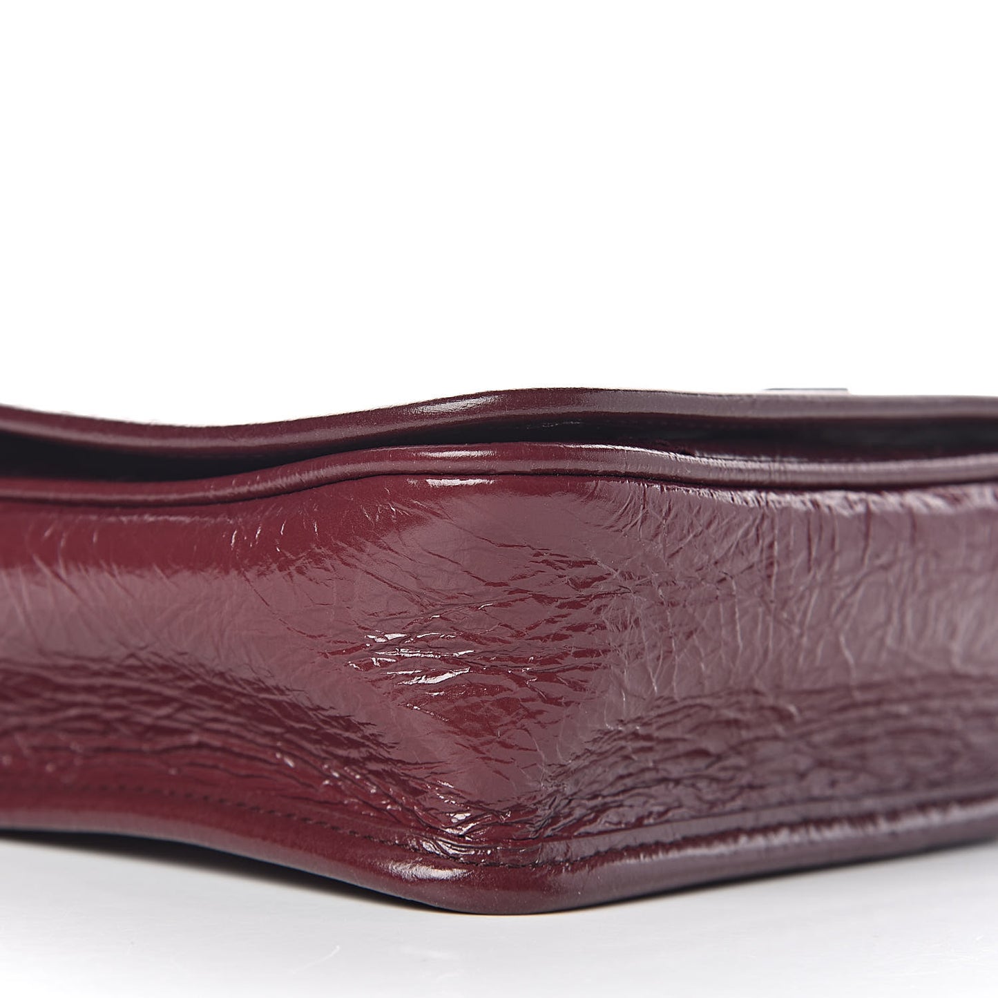 Crinkled Calfskin Matelasse Monogram Niki Chain Wallet Dark Legion Red