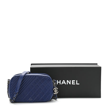 Chanel Lambskin Small Coco Boy Camera Case Blue 11 of 11