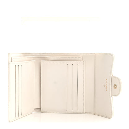 Chanel Caviar Quilted Compact Flap Wallet White 5 of 9