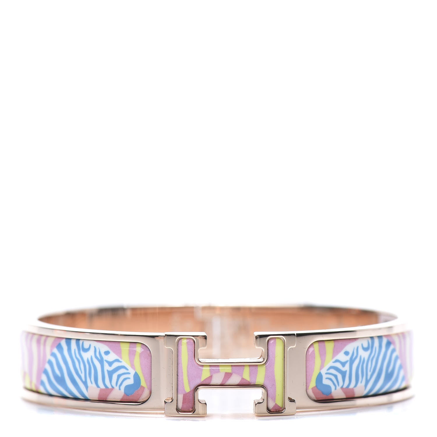 Hermes Enamel Narrow Print Zebres De Tanzania Clic Clac H Bracelet PM Color Patch 1 of 6