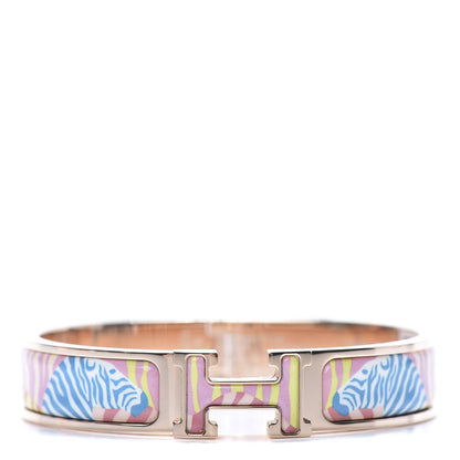 Hermes Enamel Narrow Print Zebres De Tanzania Clic Clac H Bracelet PM Color Patch 1 of 6