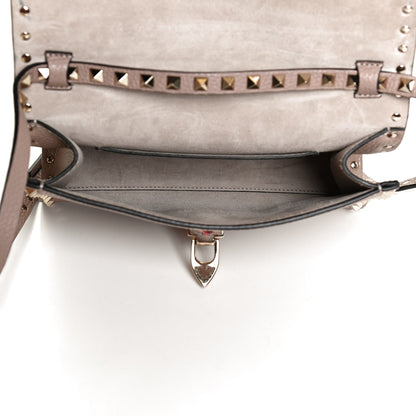 Valentino Garavani Pebbled Calfskin Medium Rockstud Flip Lock Crossbody Bag Poudre 5 of 10