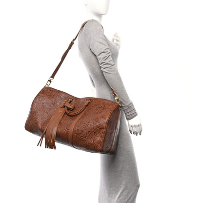 Louis Vuitton Supple Calfskin Embossed Virginia Cowboy Bandouliere 50 Brown 2 of 9