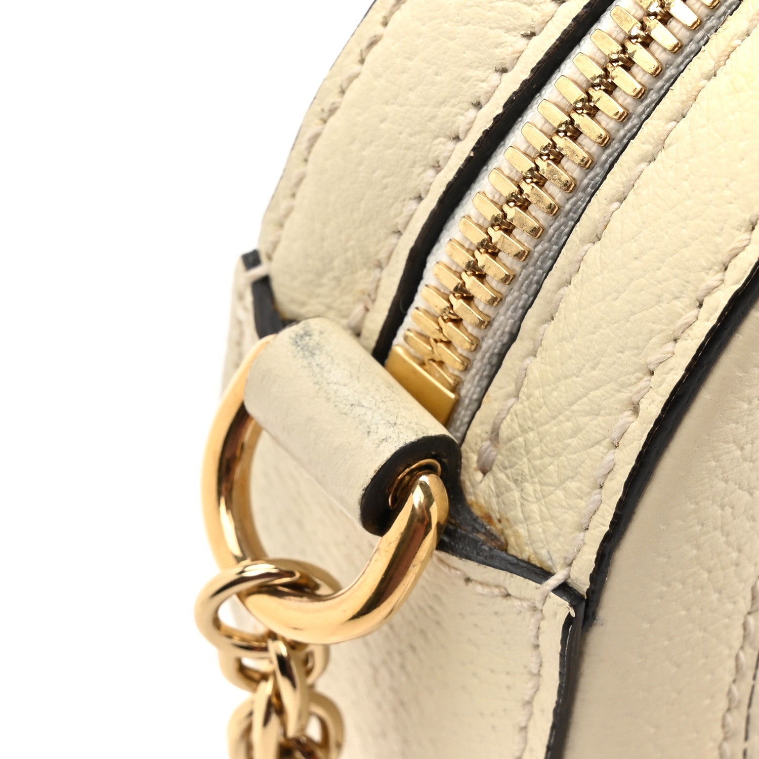 Gucci Textured Calfskin Web Mini Ophidia Round Shoulder Bag Mystic White 12 of 18