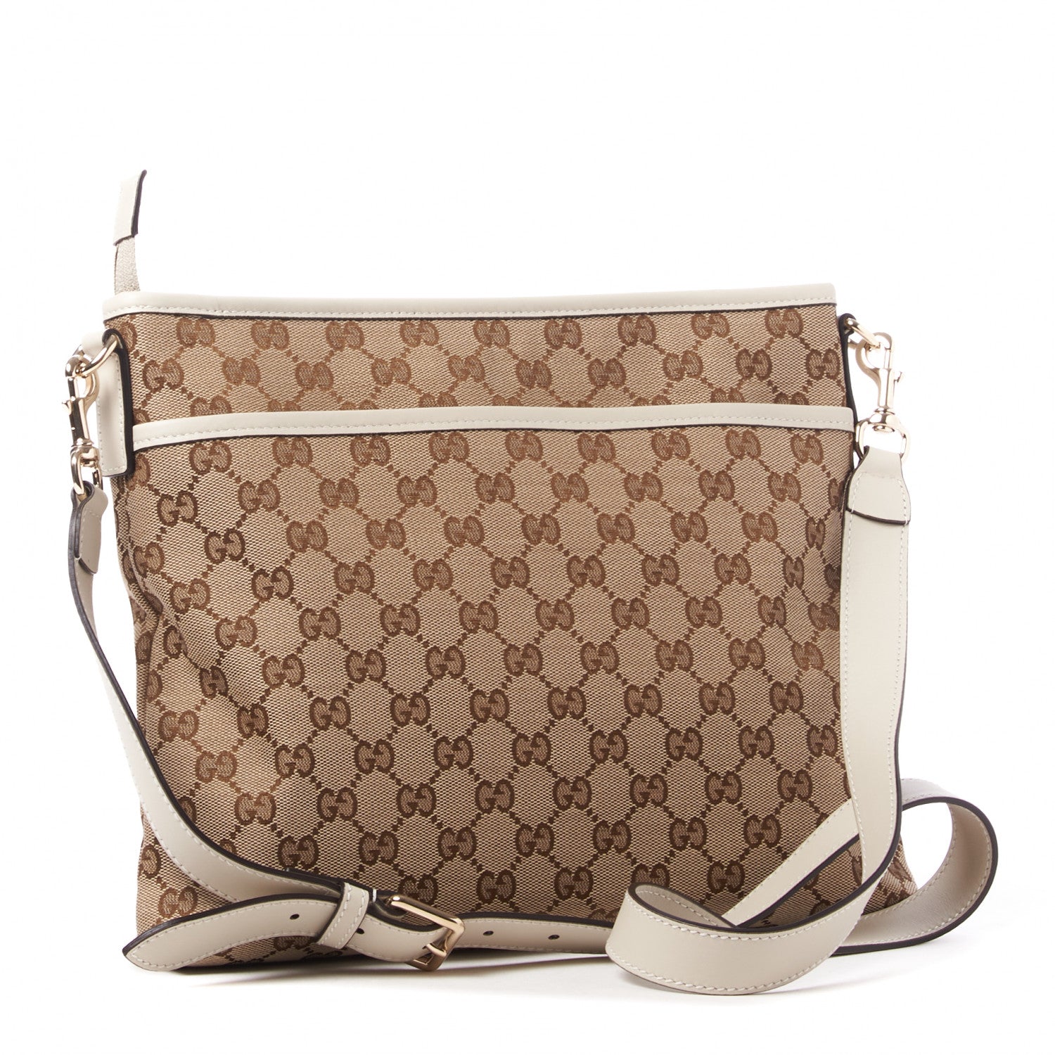 Gucci Monogram Medium Flat Messenger Bag Off White 2 of 8