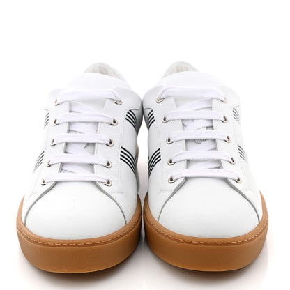 Hermes Calfskin Mens Advantage Sneakers 42 White Black 2 of 8