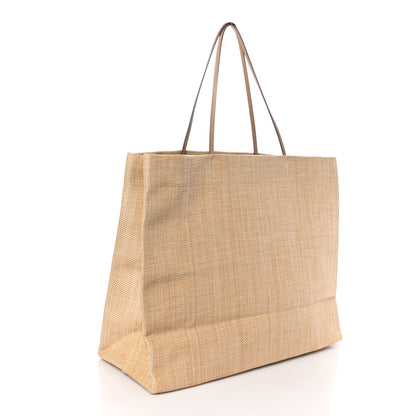Prada Raffia Logo Tote Naturale 3 of 9