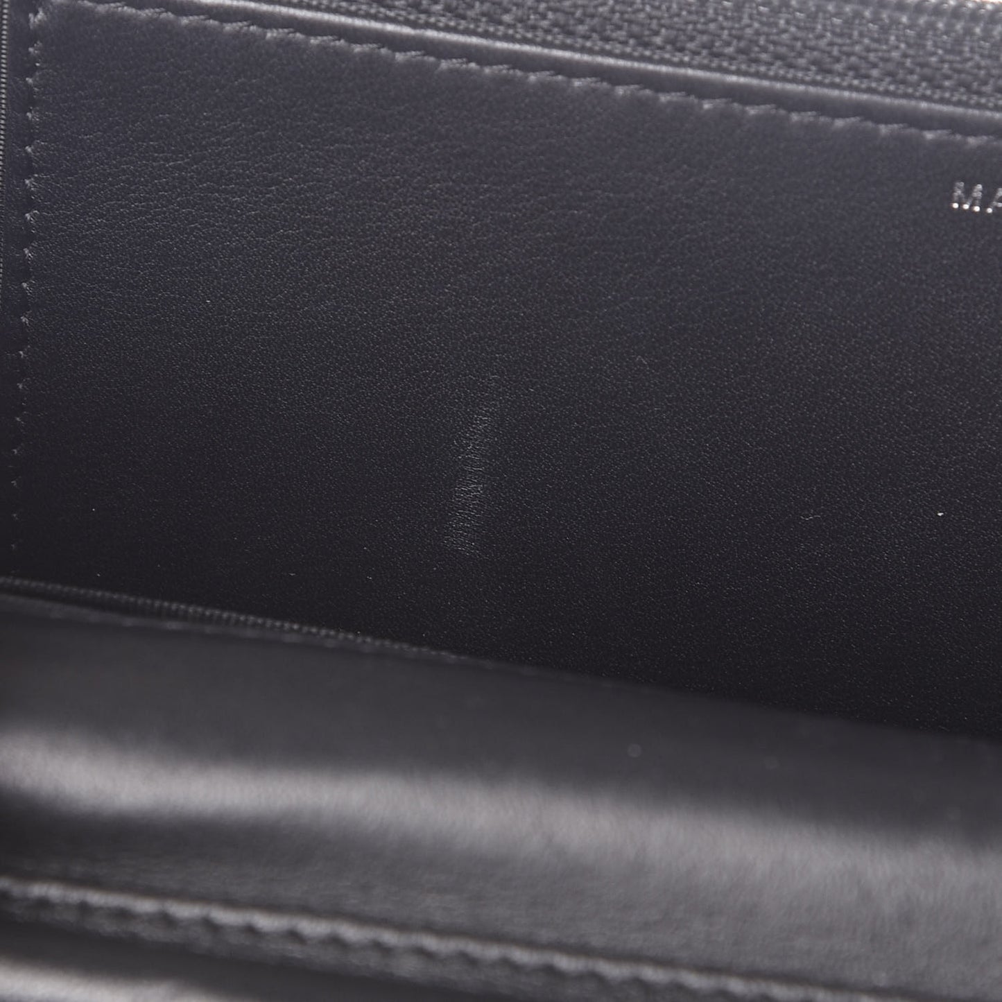 Calfskin Quilted Wallet On Chain WOC Black