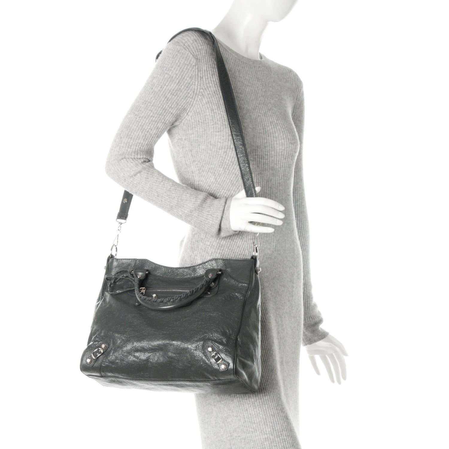 Balenciaga Agneau Giant 12 Silver Hardware Velo Gris Fossile Anthracite 2 of 8