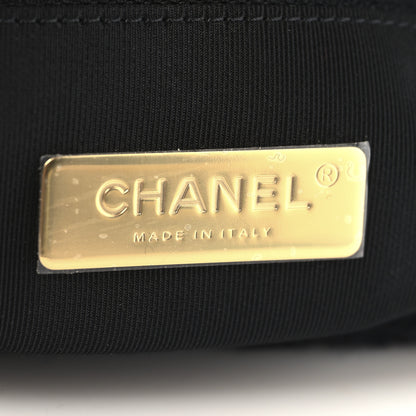 Chanel Tweed Quilted Large Chanel 19 Flap Black Navy Gold 6 of 10