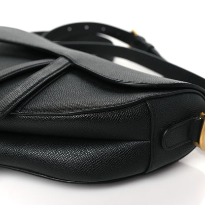 Christian Dior Grained Calfskin Saddle Bag With Strap Black 11 of 11