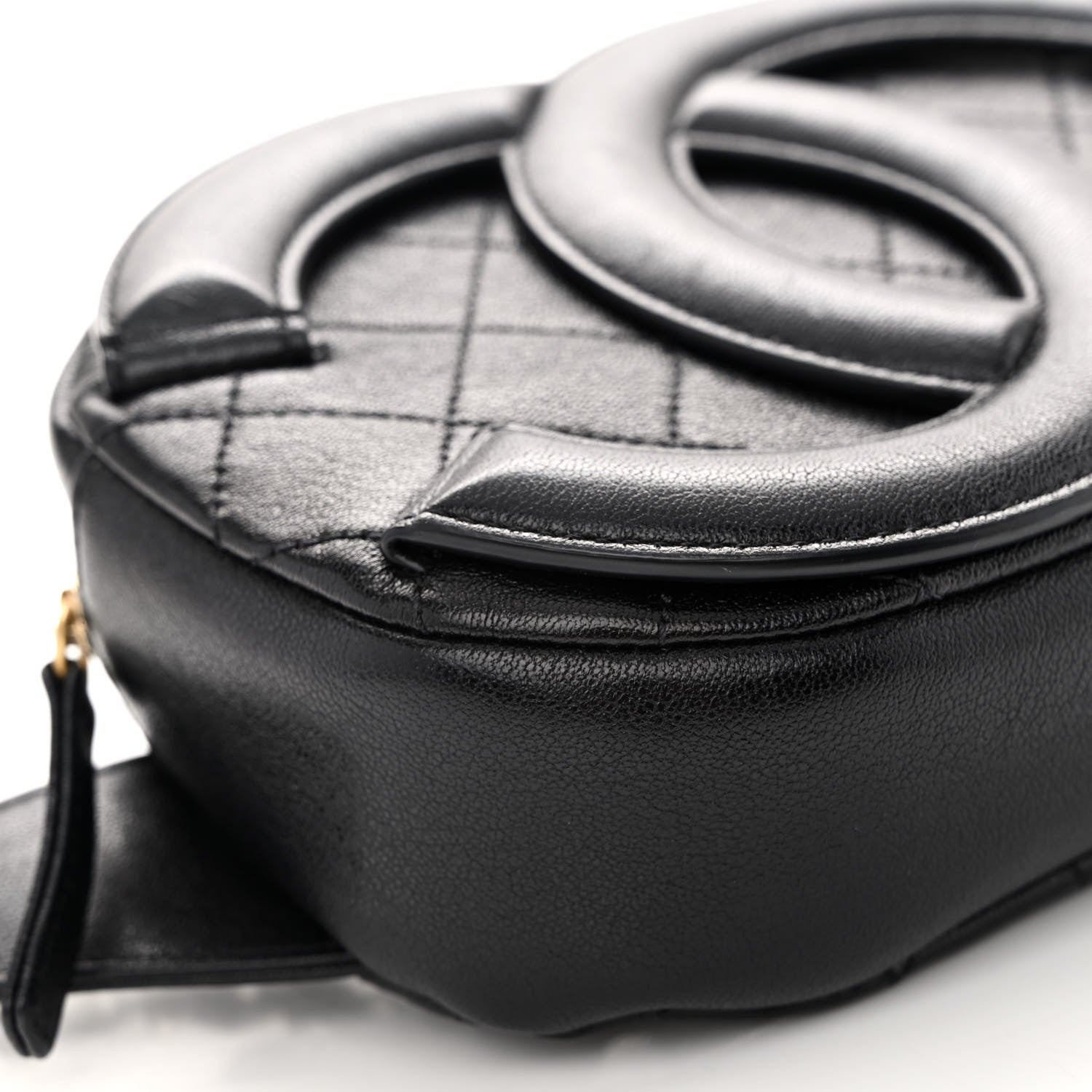 Chanel Lambskin Quilted Waist Coco Midnight Belt Bag Black 9 of 10