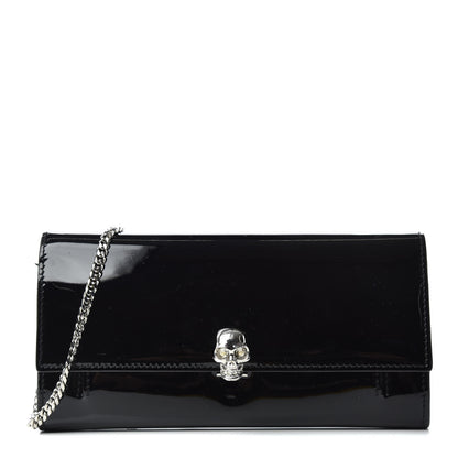 Alexander McQueen Patent Skull Wallet on Chain Black 1 of 7