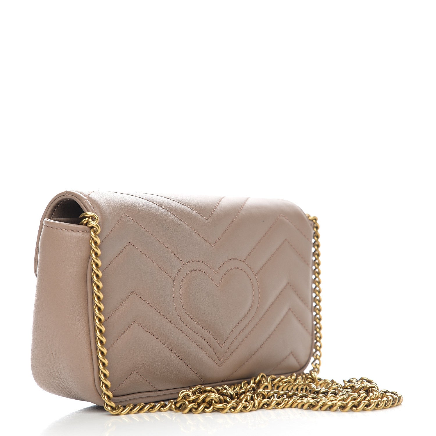 Gucci Calfskin Matelasse Super Mini GG Marmont Shoulder Bag Porcelain Rose 2 of 11